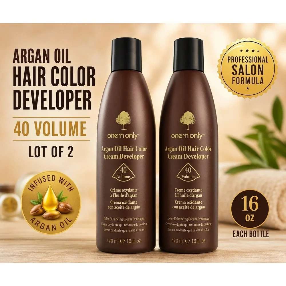 One 'n Only Argan Oil Hair Color Enhancing Cream Developer 40 Volume 16oz X2